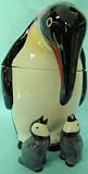 Empire Penguin Cookie Jar with Matching Chicks S&p Set