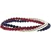 Jewelry : USA Pearl, Lapis, Coral Stone 4mm Bead Stretch Bracelet Set