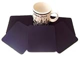 Coasters Genuine Leather Square 6 Pcs Black
