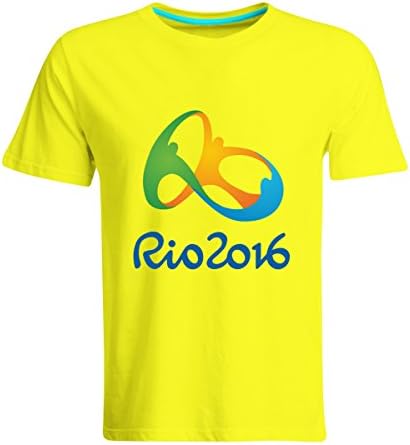 Hymorning 2016 Rio Olympic Games Logo Printing T Shirt M Yellow