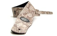 White 'Wildlife Series' Faux Leather Guitar Strap for Electric/Acoustic/Bass Guitar