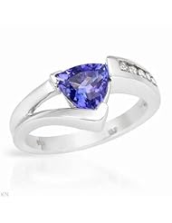 14K White Gold Tanzanite and Diamond Ring -- LIFETIME WARRANTY