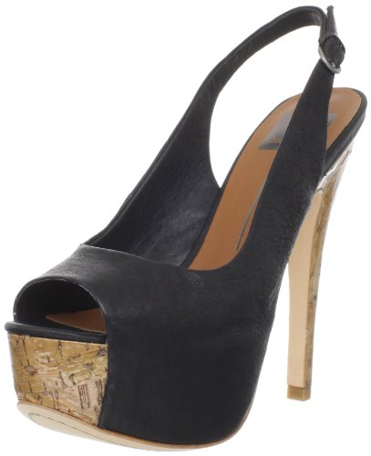 Dolce Vita Women's Dolores Slingback Pump,Black Leather,9.5 M US