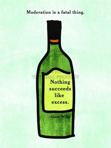 MODERATION FATAL SUCCEED EXCESS OSCAR WILDE QUOTE TYPOGRAPHY 18x24" POSTER QU294A