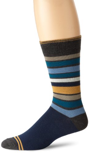 Pact Mens San Francisco Blue Stripe Crew Sock