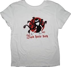 Emily the Strange BAD HAIR DAY White juniors T-Shirt