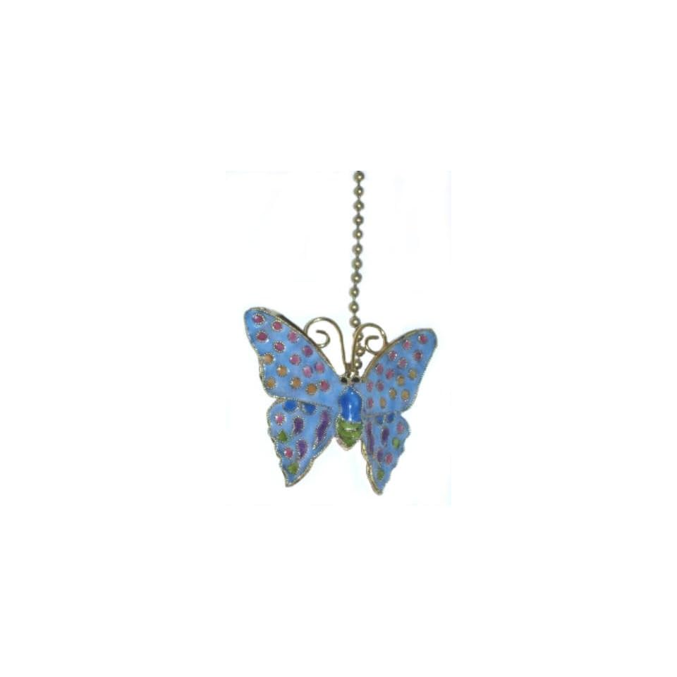 Blue Butterfly Fan Pull Decorative Light Chain By Clementine