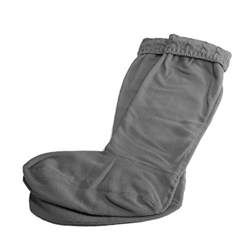 Anzermix® Women's Fleece Cable Knitted Liners Rain Boot Socks (M, Gray