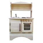 Camden Rose A Simple Hearth (Childs Curly Maple Wood Play Kitchen with Hutch)