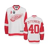 ZETTERBERG 2008 STANLEY CUP #40 Detroit Red Wings RBK NHL Premier Hockey Jersey by Reebok (Custom Sewn with Authentic Tackle Twill)