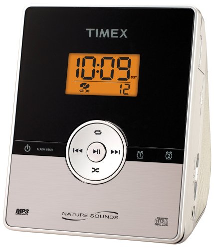 Timex MP3 Stereo CD Dual Alarm Clock Radio w/ Digital Tuning - Silver ( T612S )