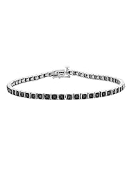 Black Diamond Bracelet 1/2 Carat (ctw) in Sterling Silver
