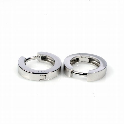 Sterling Silver Huggie Hoop Earrings - Size: 3mm x 12mm