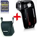 Sanyo CA9 HD Video Camcorder/ Digital Camera +4GB +Soft Case Bundle (Xacti VPC-CA9 Black, 9MP 5xOptical Zoom 2.5" LCD Waterproof )