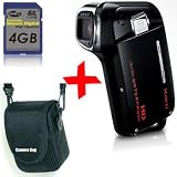Sanyo CA9 HD Video Camcorder/ Digital Camera +4GB +Soft Case Bundle (Xacti VPC-CA9 Black, 9MP 5xOptical Zoom 2.5 LCD Waterproof )