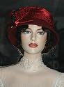 Flapper Hat New Cloche Hat Design Roaring Twenties Style Lady Sophia Red