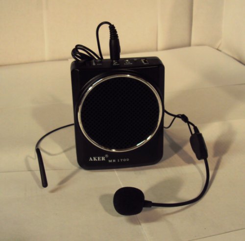 Aker Voice Amplifier & Mp3 Player 12watts Black MR1700,Portable, for Teachers, Coaches, Tour Guides, Presentations, Costumes, Etc.