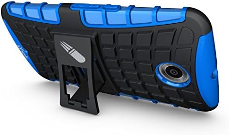 Nexus 6 Case - Google Nexus 6 Case, kYnetic - TPU+Hard Case Hybrid - Locking Kickstand - Premium Quality (Blue)