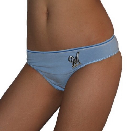 Womens Mlb Milwaukee Brewers Gstring Rio Thong Panties Blue U...