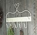 heart key rack - made of metal with a cream finish - 30cm L x 20cm H