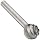 PFERD Ball Carbide Bur, Clog-Resistant, Uncoated (Bright) Finish, Single Cut, Radius End