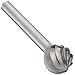 PFERD Ball Carbide Bur, Clog-Resistant, Uncoated (Bright) Finish, Single Cut, Radius End