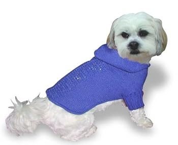 Doggiduds Chalice Hooded Cable Sweater - Sapphire