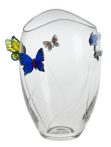 Godinger Crystal Butterfly Vase