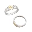Sterling Silver Two-tone Footprints Sentiment Ring