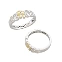 Sterling Silver Two-tone Footprints Sentiment Ring