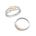 Sterling Silver and 14K Gold Footprints Sentiment Ring