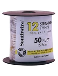Home Improvement: Southwire 22965817 50-Feet 12-Gauge Stranded Thermoplastic High Heat Resistant Nylon Jacket THHN Multi-Purpose BuildingWire, White - Southwire