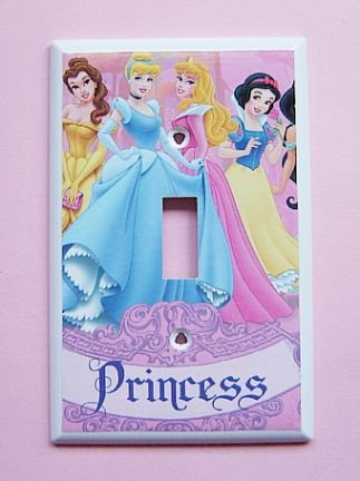 4 Princess Cinderella Aurora Belle Snow White Single Switch Plate Switchplate Disney Materials