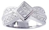 0.65Ct. 14K. White Gold Invisible Pave Diamond Anniversary Ring