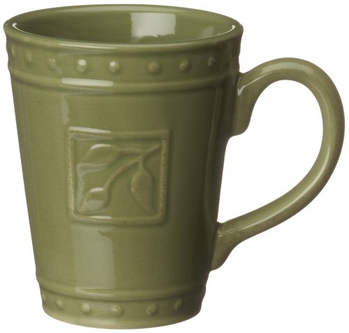 Signature Housewares Sorrento Collection 14-Ounce Mugs, Green Antiqued Finish, Set of 6 On Sale