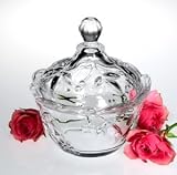 GRAPE DESIGN CRYSTAL CANISTER - SMALL GRAPE DESIGN CRYSTAL CANISTER WITH COVER