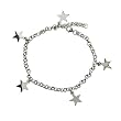 Sterling Silver Dangling Stars Anklet