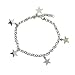 Sterling Silver Dangling Stars Anklet