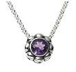 Zina Sterling Silver And Amethyst Swirl Flower Pendant, 18"