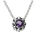 Sterling Silver and Amethyst Swirl Flower Pendant, 18" by Zina