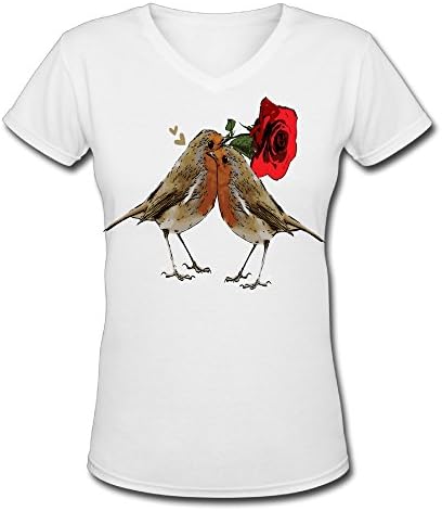 Sweet Love Birds V Neck Women Homelike Tshirts Women's Fashion