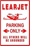 LEARJET PARKING plane jet aircraft sign