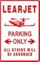 LEARJET PARKING plane jet aircraft sign