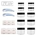 ZEJIA 10pcs Small Travel Containers, Black Sample Jars with Screw Lids, 5 Size 3/5/10/15/20 Gram, 12pcs Labels and 2pcs Mini Disposable Spatula, Makeup Sample Containers BPA Free