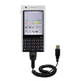 Coiled Power Hot Sync and Charge USB Data Cable w/ Tip Exchange for the Sony Ericsson P1i - Gomadic Brand
