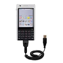 Coiled Power Hot Sync and Charge USB Data Cable w/ Tip Exchange for the Sony Ericsson P1i - Gomadic Brand