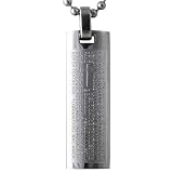 Lord's Prayer and Cross Stainless Steel Spanish Pendant Necklace