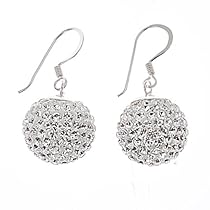 DECORUM JEWELLERY 12mm Crystal Ball Drop Earrings. Made with solid sterling silver 925 and swarovski crystals.