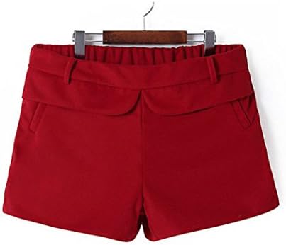 Women's Slim Fit Pure Color Pants Woolen Shorts Plus Size