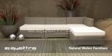 Quattro Natural Wicker 1x Flat, 1x Corner & 2x Middle Modules with Cushions by Cadix
